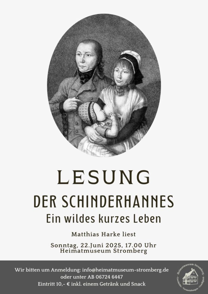 Lesung im Heimatmuseum am 22.06.2025: Thema Schinderhannes