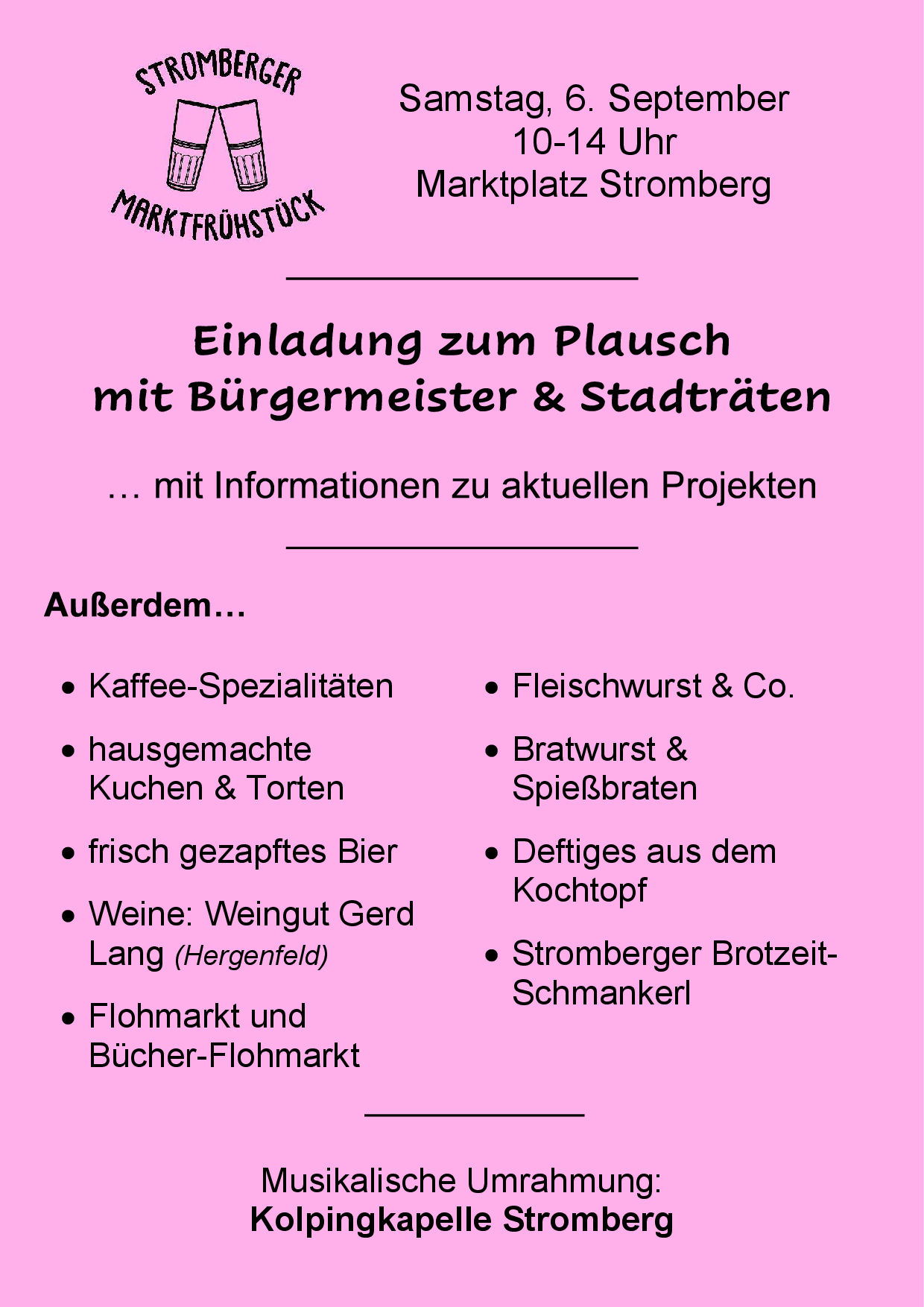 Stromberger Marktfrühstück am 06. September 2025