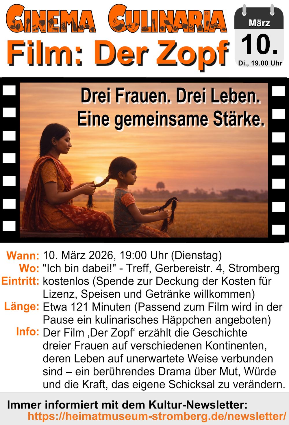 Film „Der Zopf” am 10.03.2026 im Cinema Culinaria!
