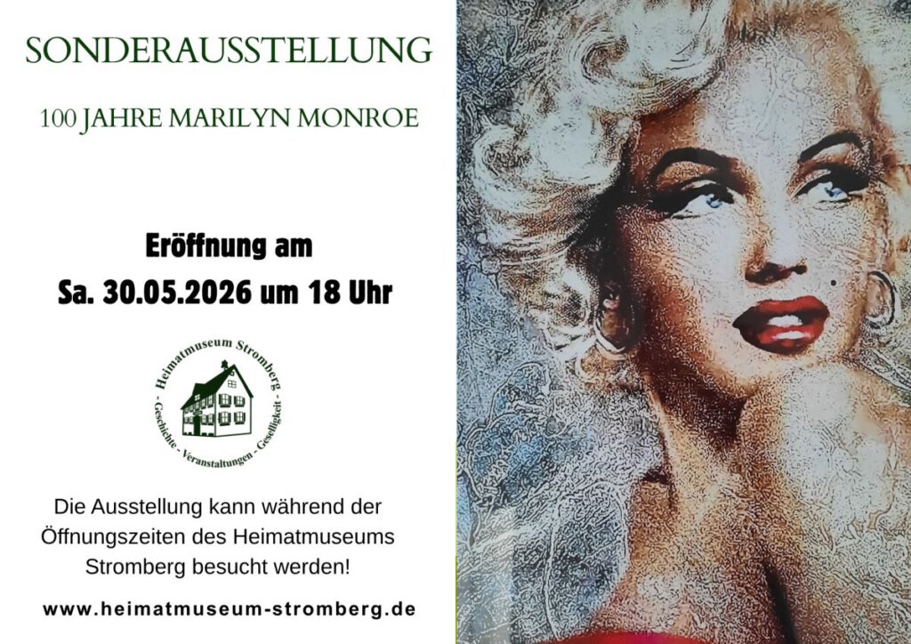 Sonderausstellung ab 30.05.2026: „100 Jahre Marilyn Monroe”