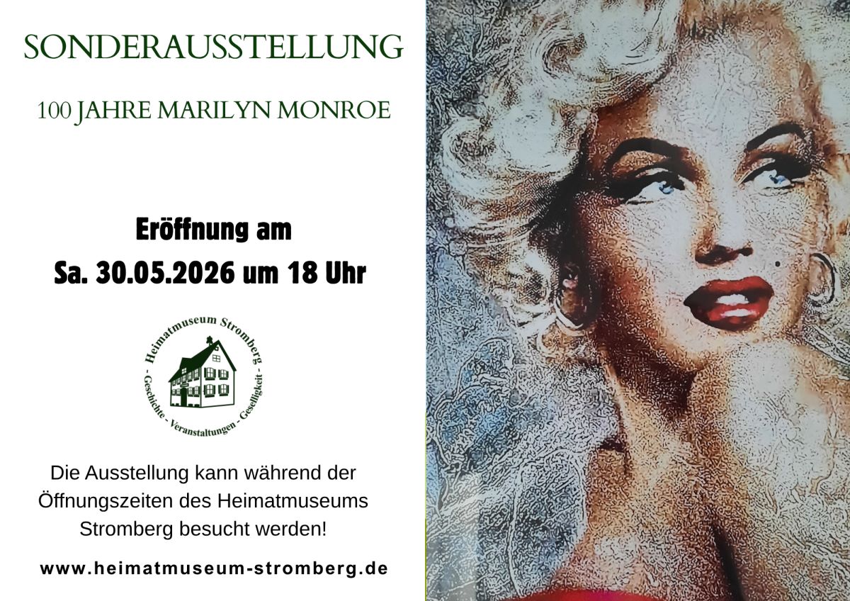 Sonderausstellung ab 30.05.2026: „100 Jahre Marilyn Monroe”